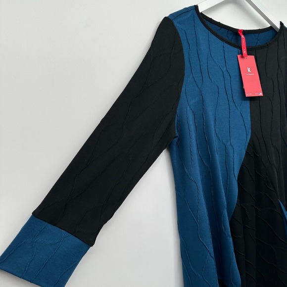 IC by Connie K Tunic Top Shirt‎ Blouse Medium 3/4 Sleeve Stretch Lagenlook New - Picture 9 of 14